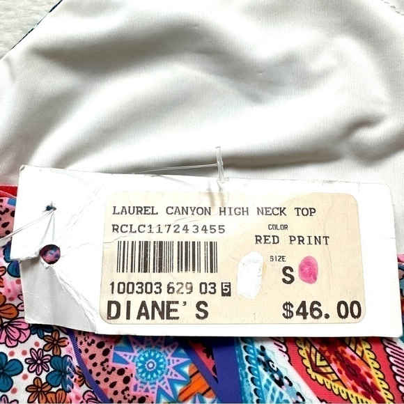 Red Carter High Neck Laurel Cannon Blossom Bikini Top Size S - Picture 8 of 10